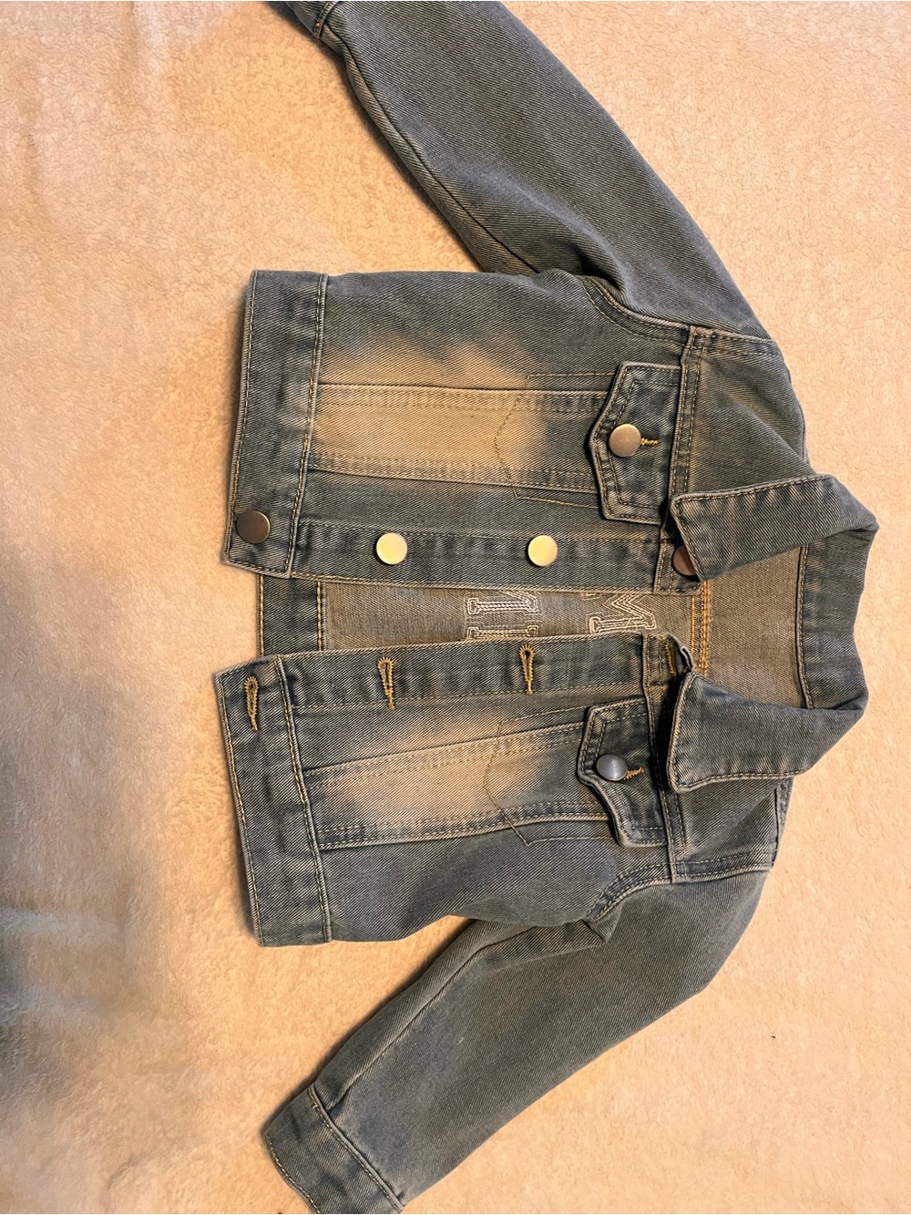 Light Blue Denim Jacket with 'MAMA'S MINI' Embroidered Back - Men's - Picture 2 of 2